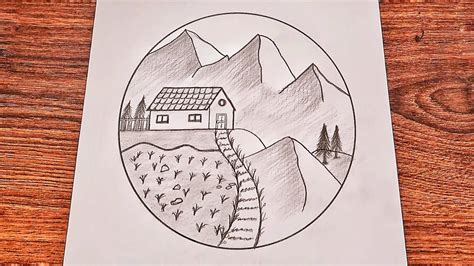 dağ evi çizimi kolay